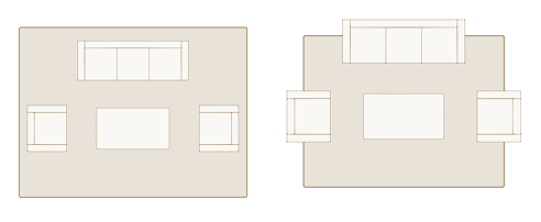 Living room rug size diagram